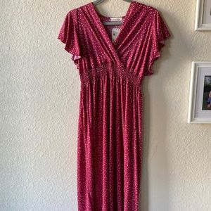 Polka Dot Dress - Cranberry - Jon & Anna